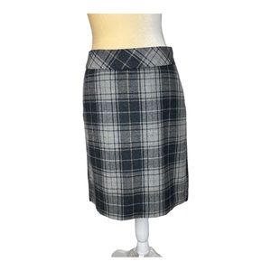 Eddie‎ Bauer Lined Wool Gray Plaid Tartan Mini Skirt Size 2